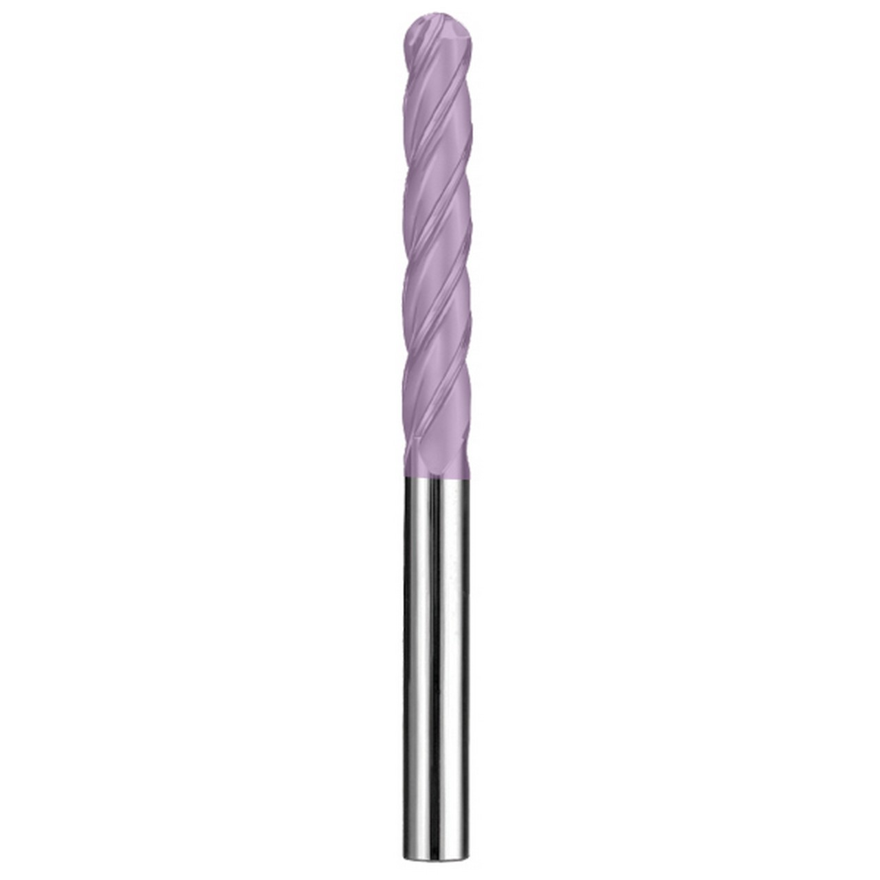 SGS 31924 | 1/2" Diameter x 1/2" Shank x 3" LOC x 6" OAL 4 Flute TiCN Coated Ball End Mill