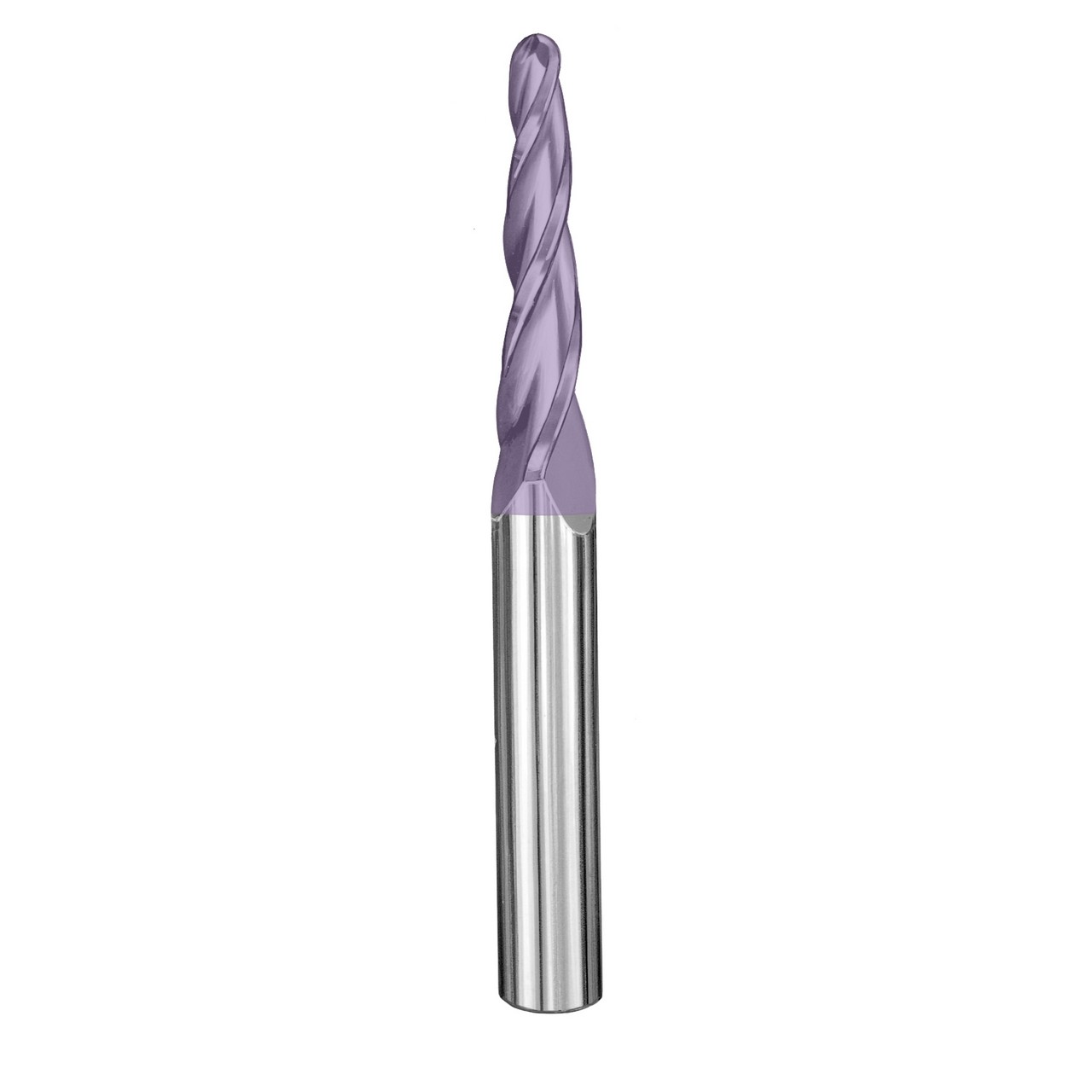 SGS 32445 | 1/8" Diameter x 1/4" Shank x 1/4" LOC x 3" OAL 3 Flute TiCN Coated Ball End Mill