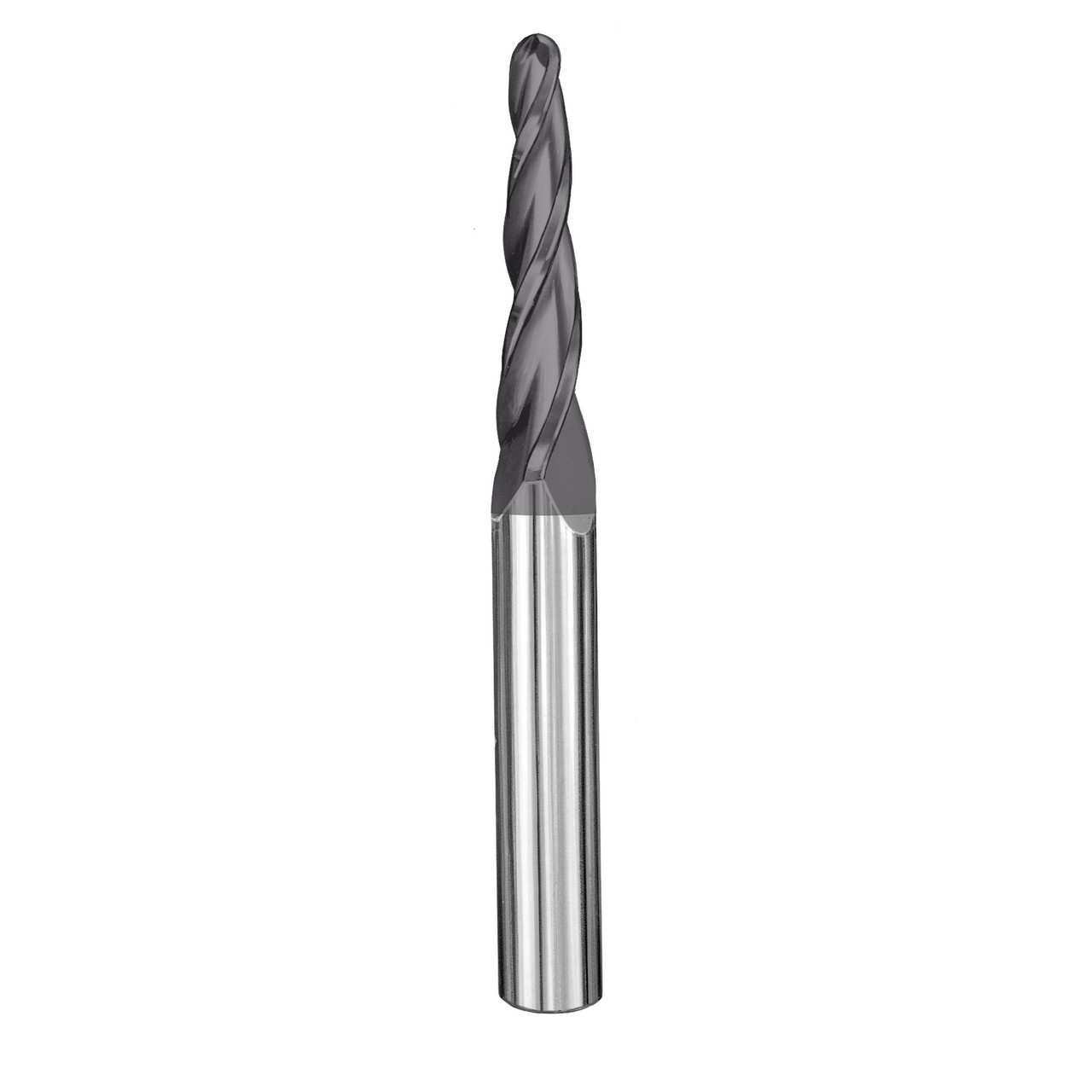 SGS 32472 | 1/8" Diameter x 1/4" Shank x 1/4" LOC x 3" OAL 3 Flute AlTiN Coated Ball End Mill