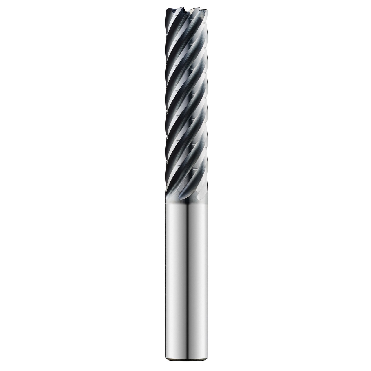 SGS 77166 | 3/8" Diameter x 3/8" Shank x 1-1/2" LOC x 3-1/2" OAL 7 Flute AlTiN Coated Corner Radius End Mill