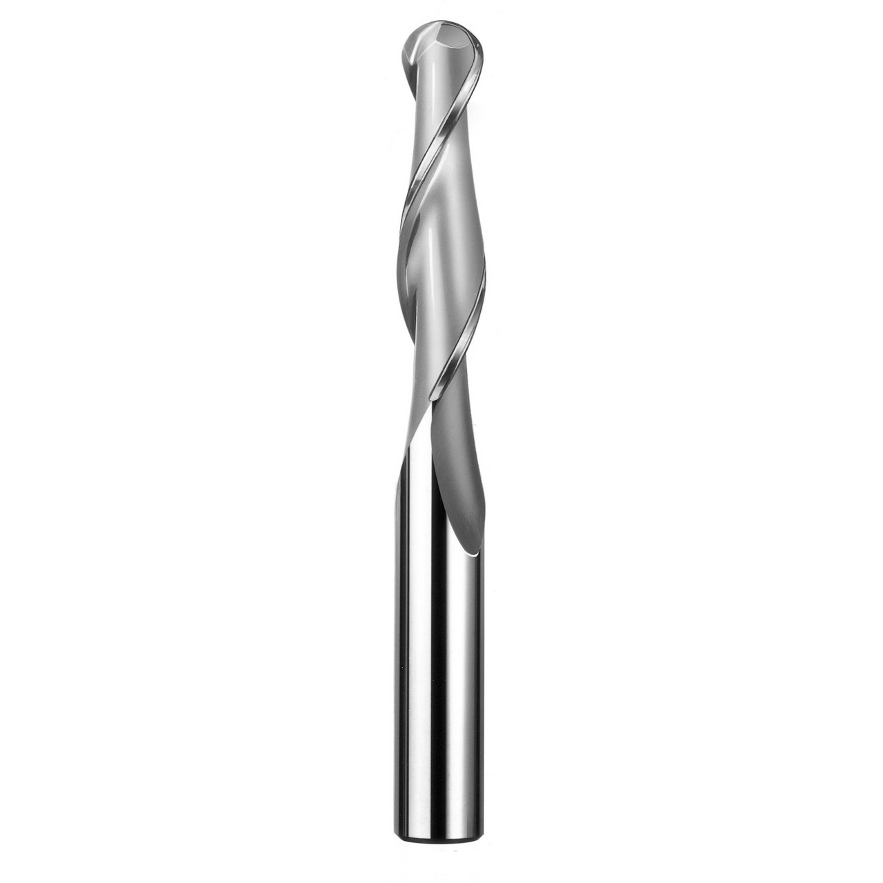 SGS 33302 | 3/16" Diameter x 3/16" Shank x 3/4" LOC x 2-1/2" OAL 2 Flute Uncoated Ball End Mill