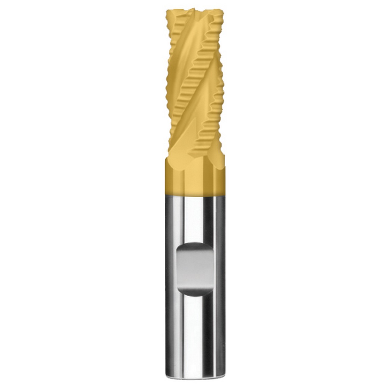 SGS 36117 | 1/2" Diameter x 1/2" Shank x 1" LOC x 3" OAL 4 Flute TiN Coated Roughing End Mill