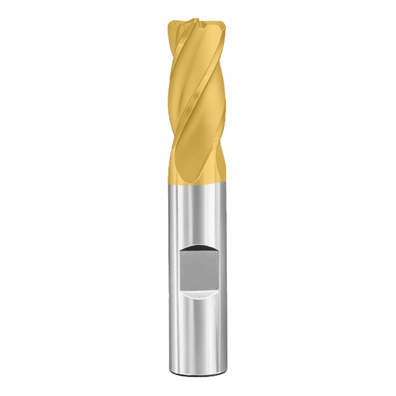 SGS 38010 | 3/16" Diameter x 3/16" Shank x 5/8" LOC x 2" OAL 4 Flute TiN Coated Corner Radius End Mill