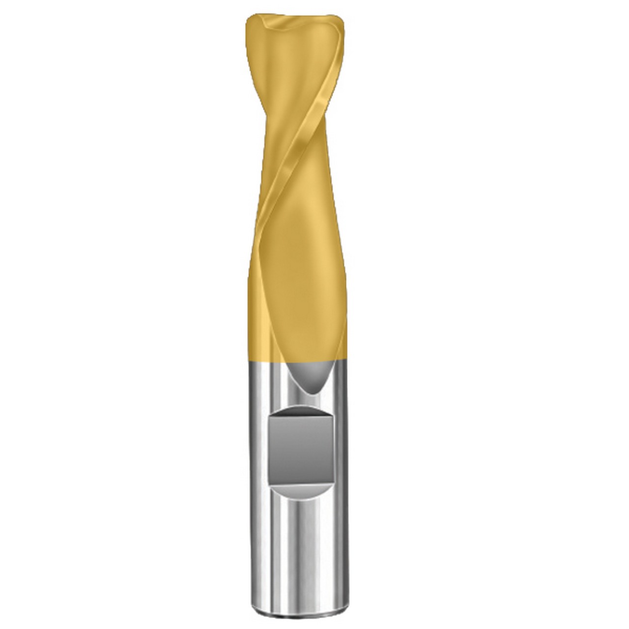 SGS 38296 | 3/4" Diameter x 3/4" Shank x 1-1/2" LOC x 4" OAL 2 Flute TiN Coated Corner Radius End Mill