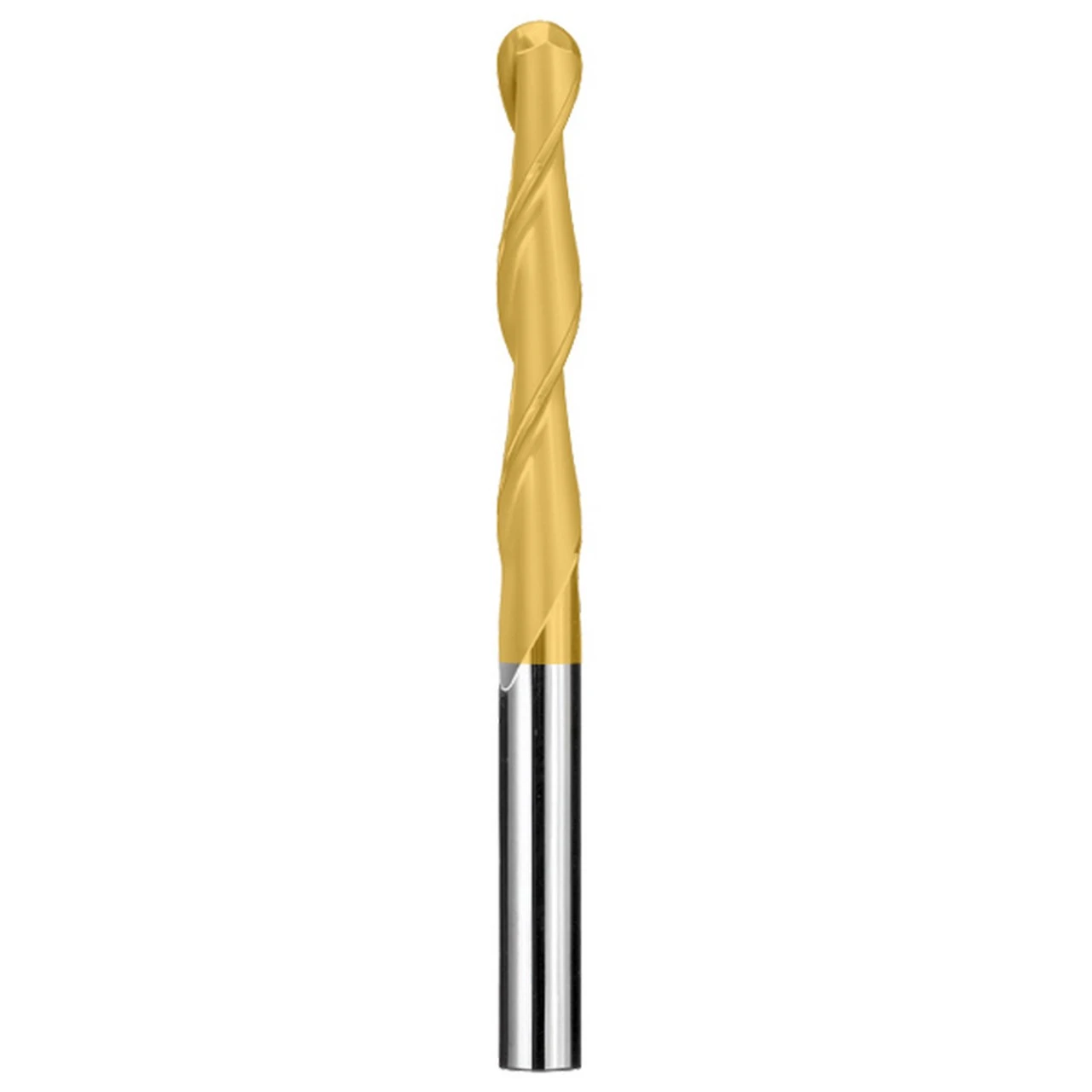 SGS 49552 | 14.0mm Diameter x 14.0mm Shank x 75.0mm LOC x 150mm OAL 2 Flute TiN Coated Ball End Mill