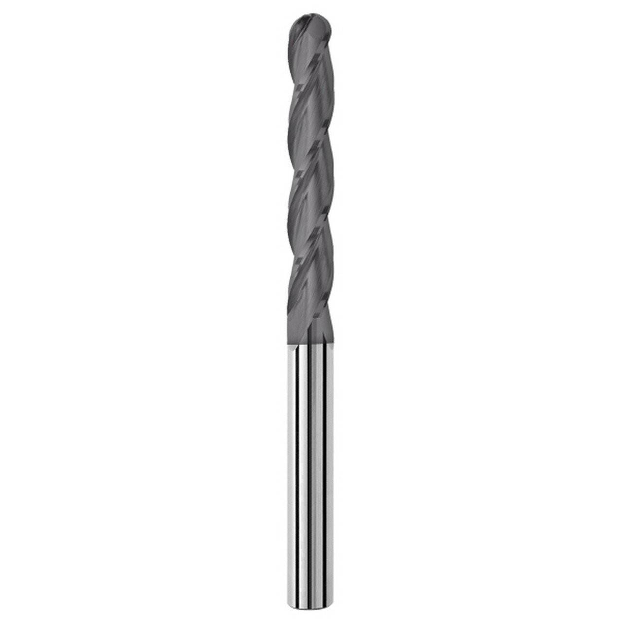 SGS 49610 | 4.0mm Diameter x 4.0mm Shank x 25.0mm LOC x 75.0mm OAL 3 Flute AlTiN Coated Ball End Mill