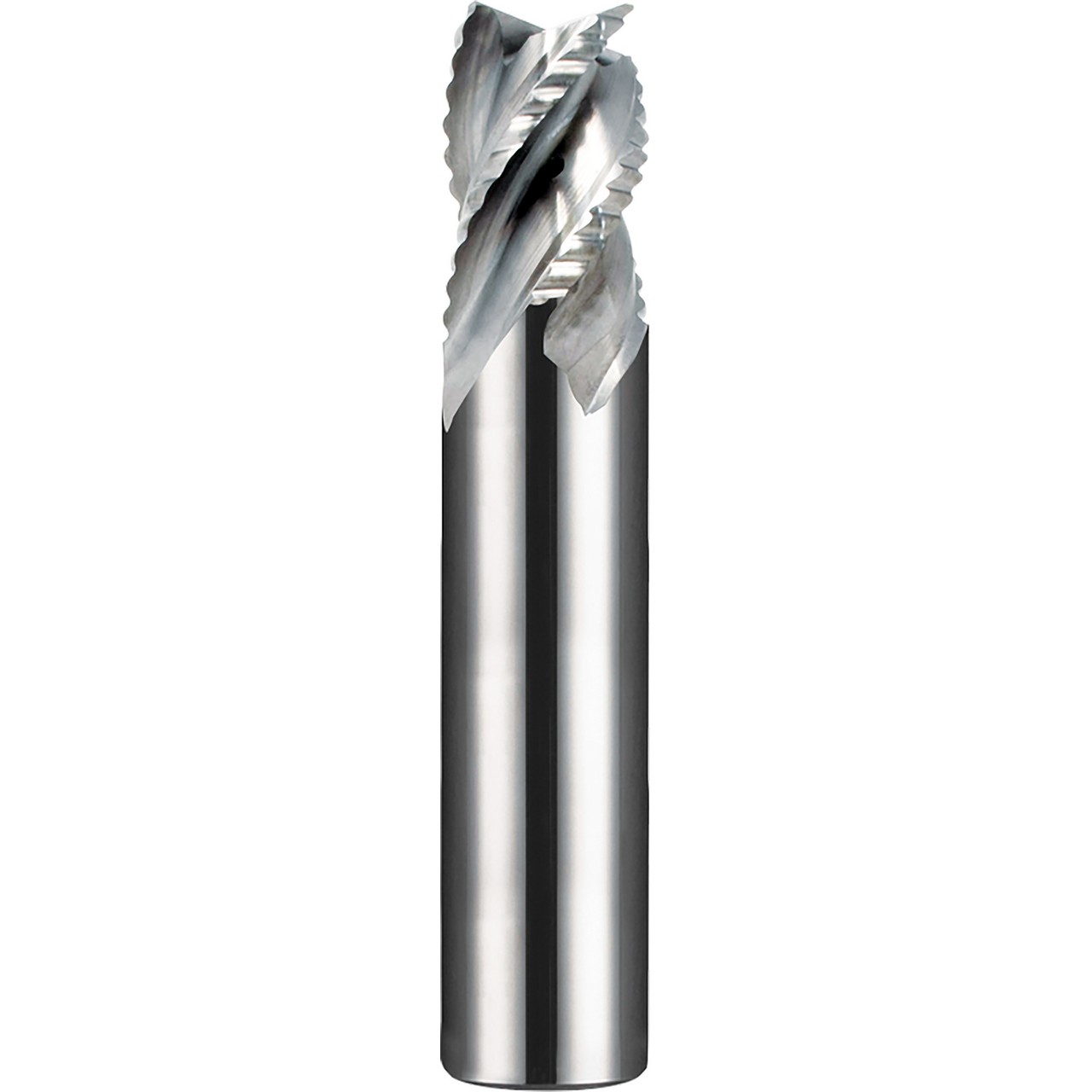 SGS 45014 | 25.00mm Diameter x 25.00mm Shank x 43.00mm LOC x 108.00mm OAL 4 Flute TiB2 Coated Roughing End Mill