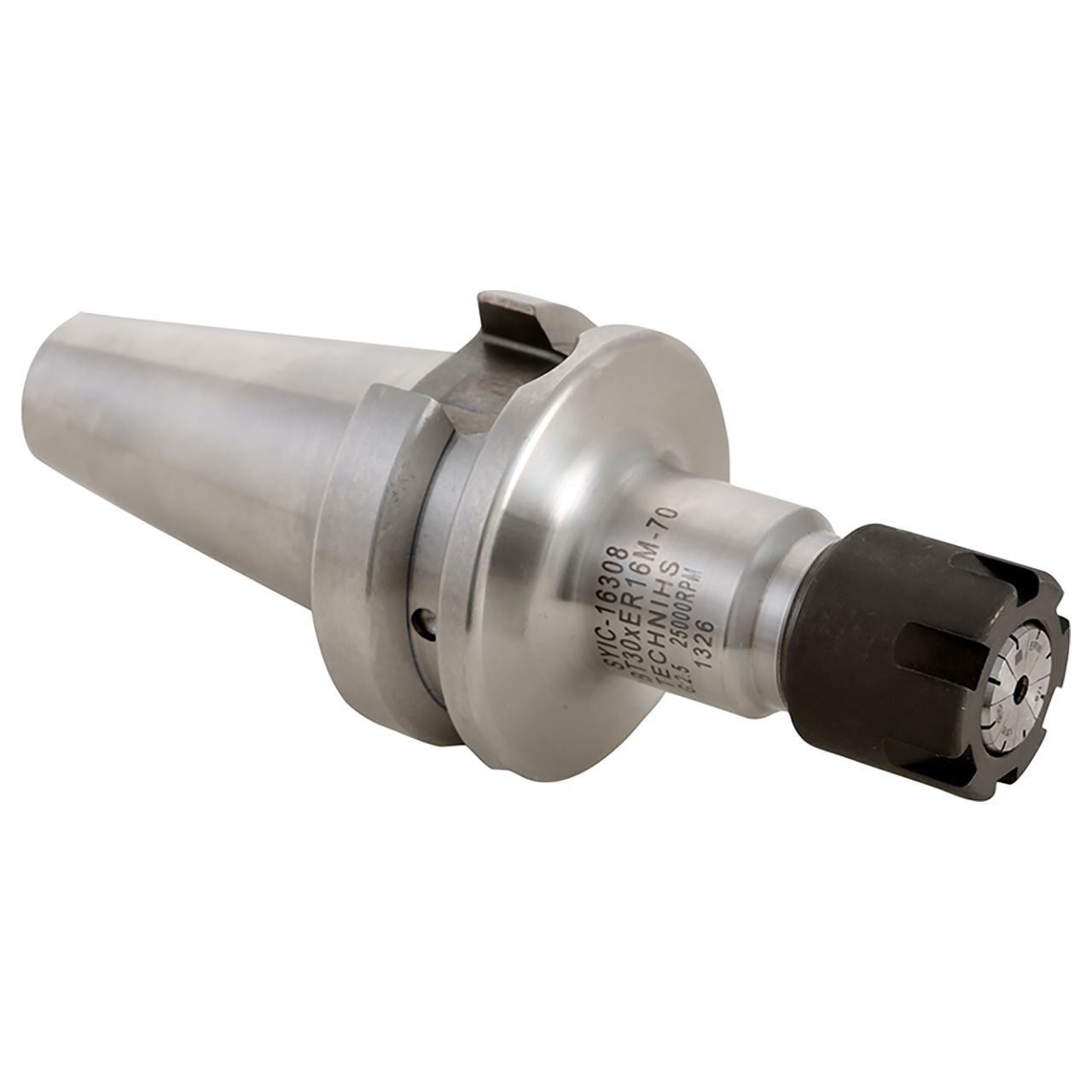 Techniks 16312-C | BT30 Taper x 46.00mm Shank x 120.00mm Length x 168.40mm OAL ER16 Steel Collet Chuck