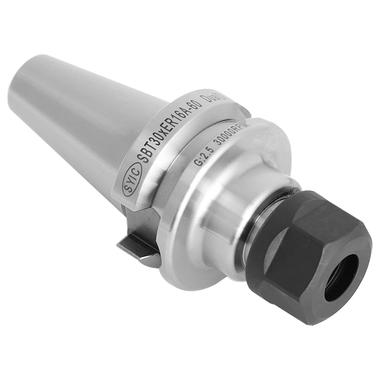 Techniks 25.122.20.060-SLOTNUT | BT30 Taper x 46.00mm Shank x 60.00mm Length x 108.40mm OAL ER20 Steel Collet Chuck