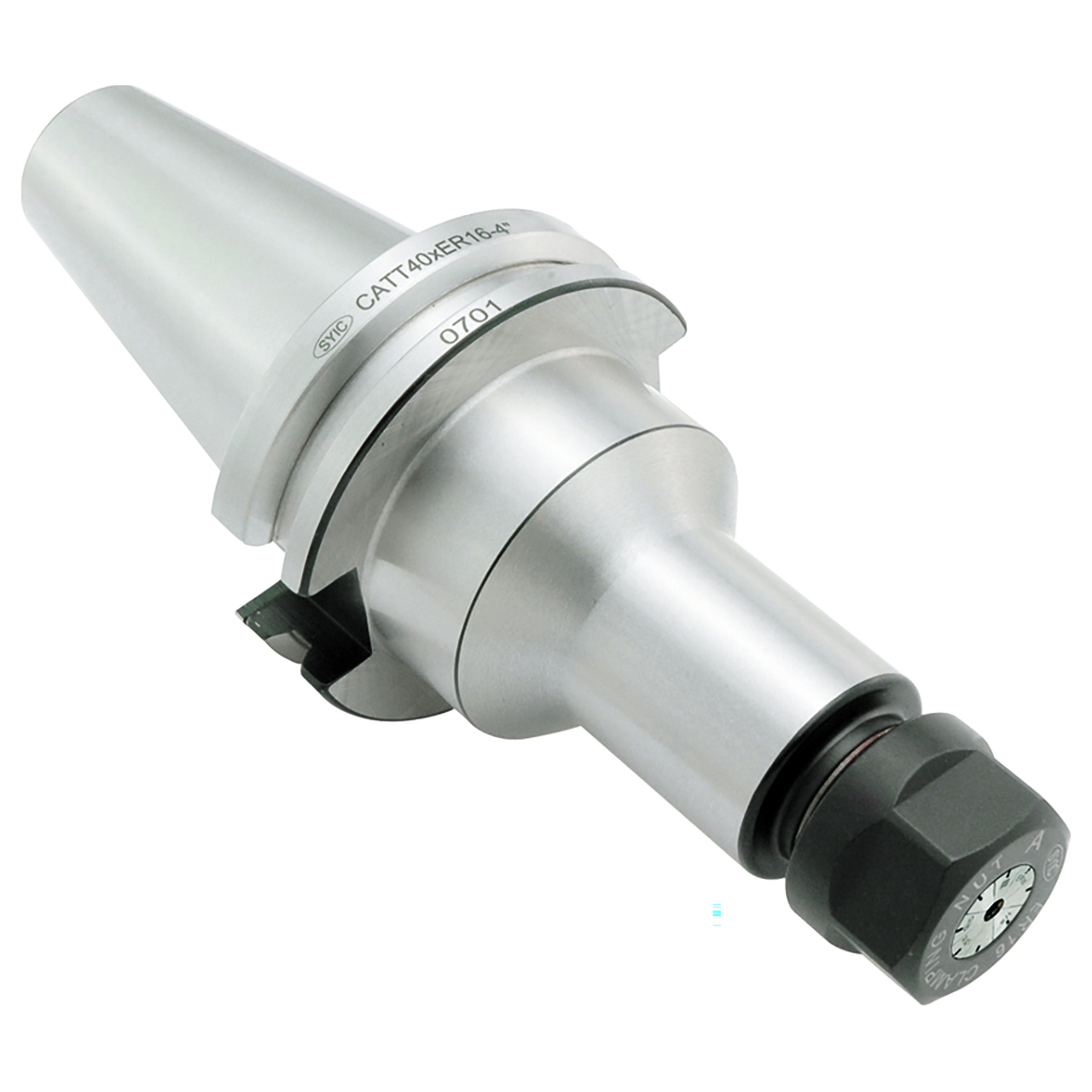 Techniks 46.122.20.800 | CAT40 Taper x 2.500" Shank x 8" Length ER20 Steel Collet Chuck