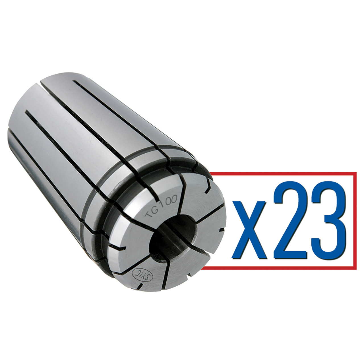 Techniks 04010-23MS | 3.00mm - 25.00mm Capacity x 1.00mm Increment TG100 Steel Collet Set - 23pcs