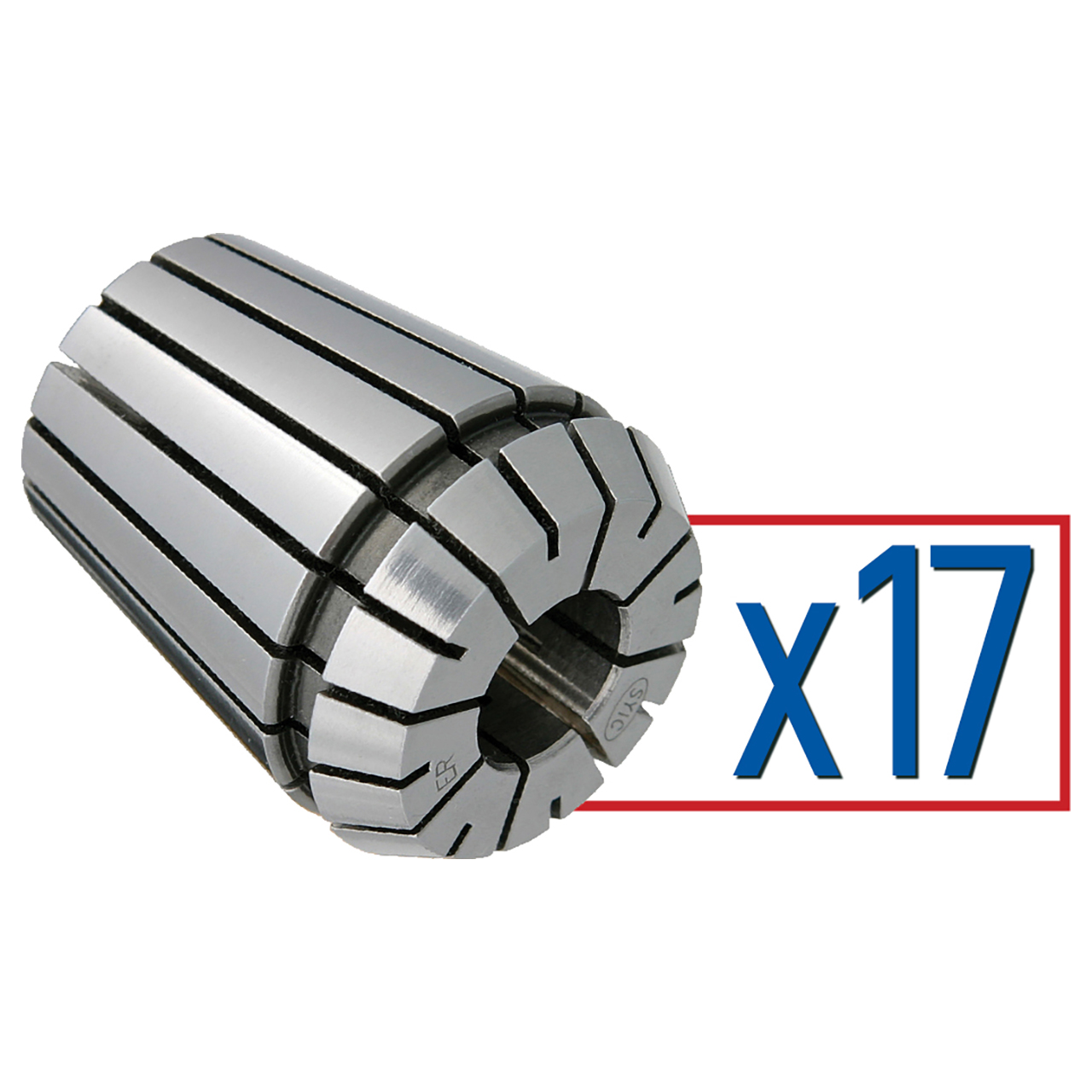 Techniks 04211-17(SET) | 1/8" - 5/8" Capacity x 1/32" Increment ER25 Bearing steel Collet Set - 17pcs