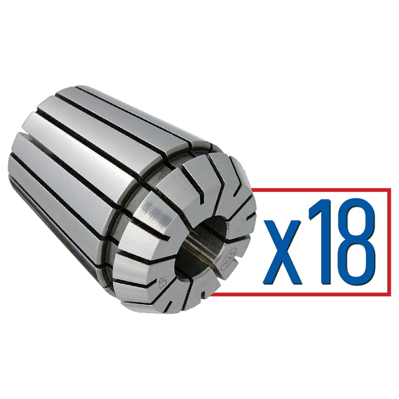 Techniks 04211-18(SET) | 3/32" - 5/8" Capacity x 1/32" Increment ER25 Bearing steel Collet Set - 18pcs