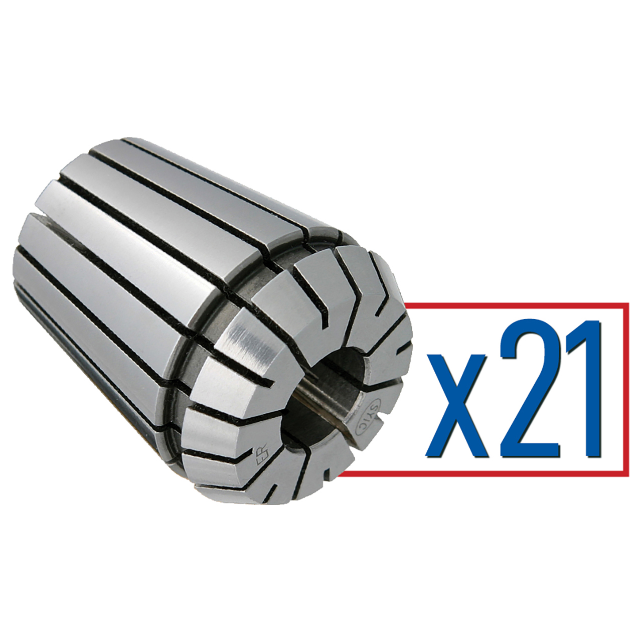 Techniks 04212-21(SET) | 1/8" - 3/4" Capacity x 1/32" Increment ER32 Bearing steel Collet Set - 21pcs