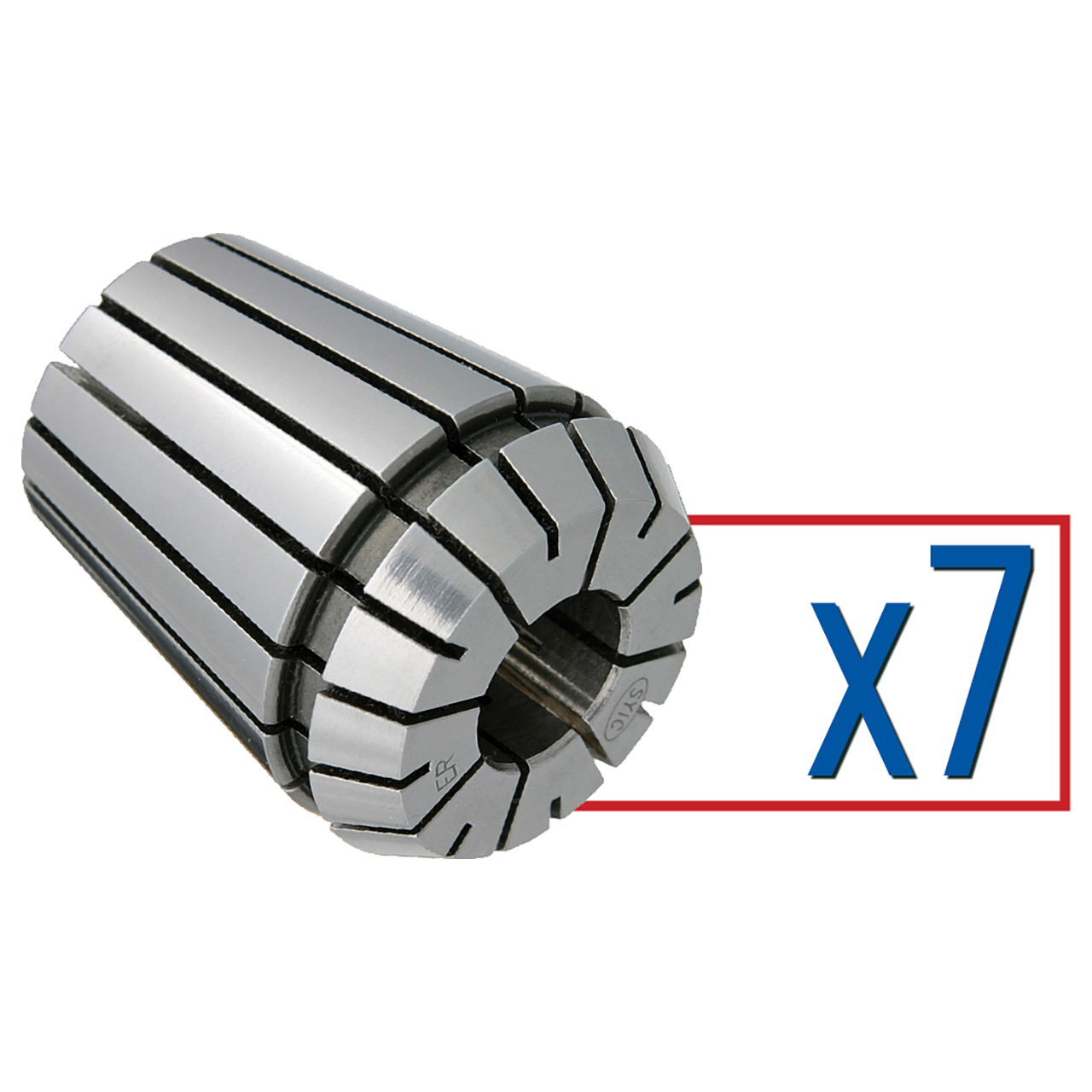 Techniks 04213-7(SET) | 1/8" - 1 Capacity x 1/8" Increment ER40 Bearing steel Collet Set - 7pcs