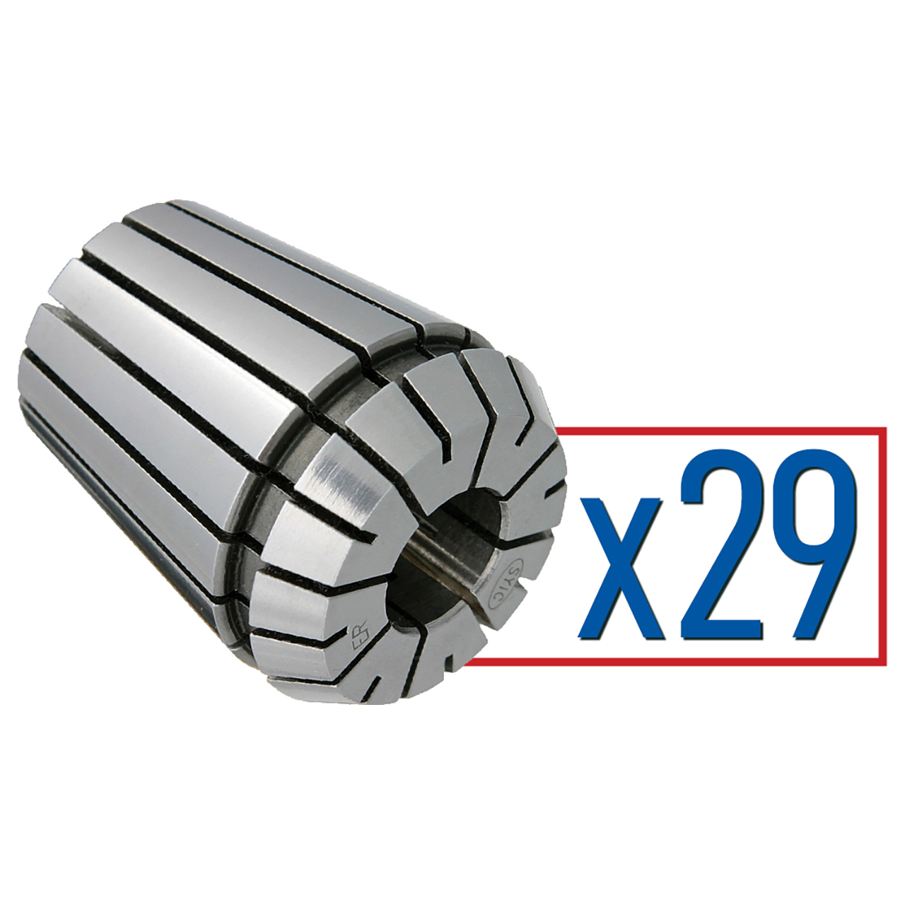 Techniks 04214(SET) | 1/8" - 1 Capacity x 1/32" Increment ER40 Bearing steel Collet Set - 29pcs
