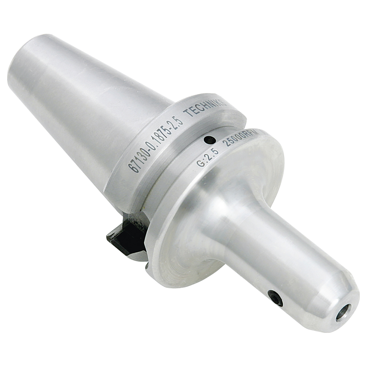 Techniks 27.653.72.600 | BT50 Taper 1.250" Size x 2.750" Width x 6.000" Projection Length x 10.010" OAL End Mill Holder