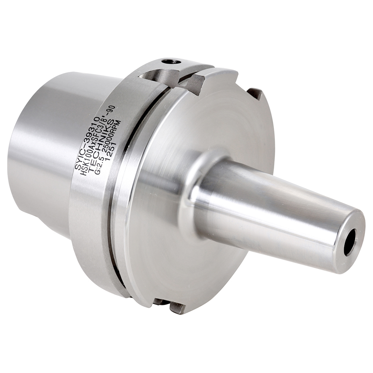 Techniks 39311 | HSK100A Taper x 3/8" Size x 1.260" Diameter x 6.300" Projection Length x 8.270" OAL Steel Shrink-Fit Tool Holder