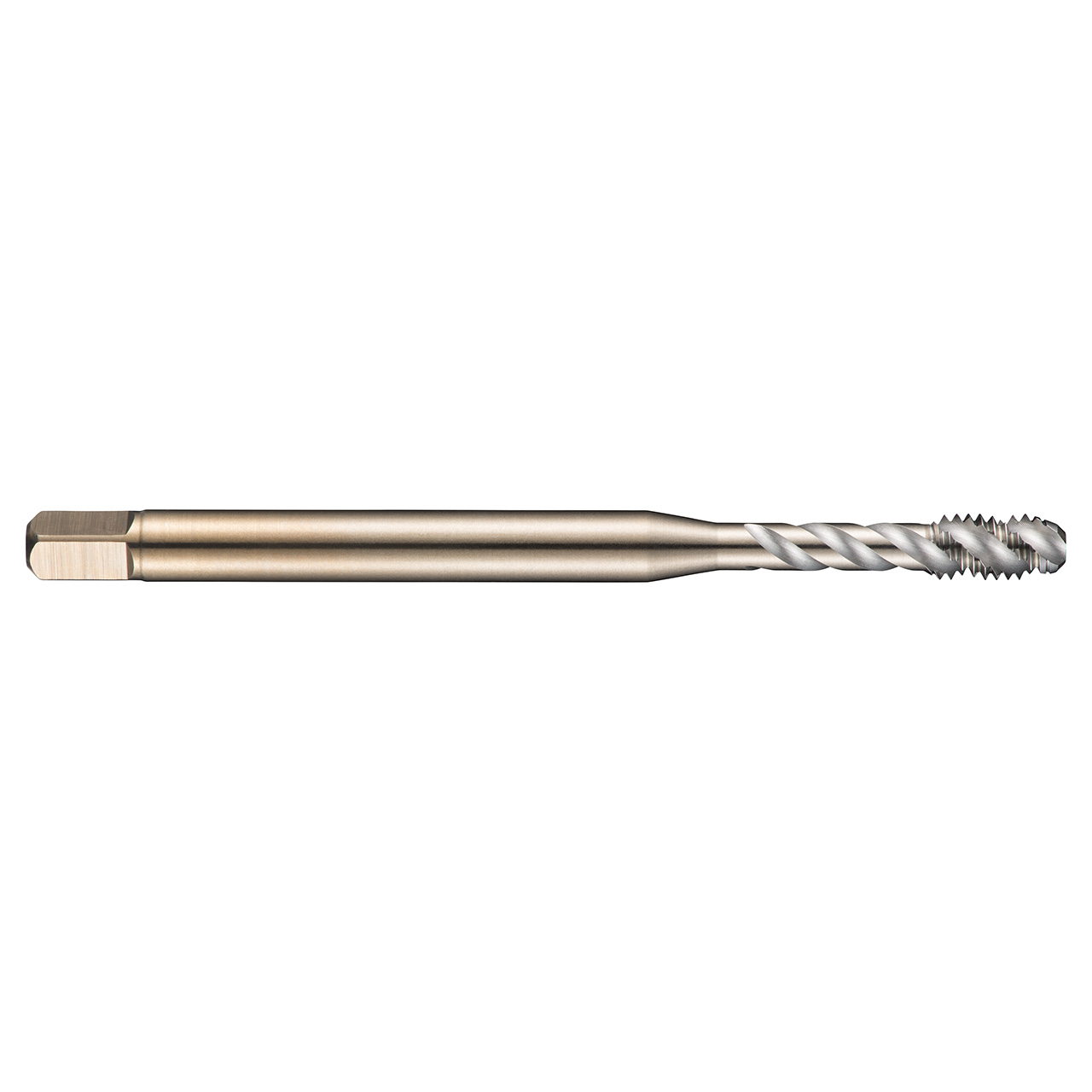 Dormer 5973684 | UNC 1/4"-20 Thread Size x 7.00mm Shank x 10.00mm Length x 80.00mm OAL x 45 Degree Helix Angle 2B 3 Flute Bright Coated HSS-E-PM EX20 Spiral Flute Tap