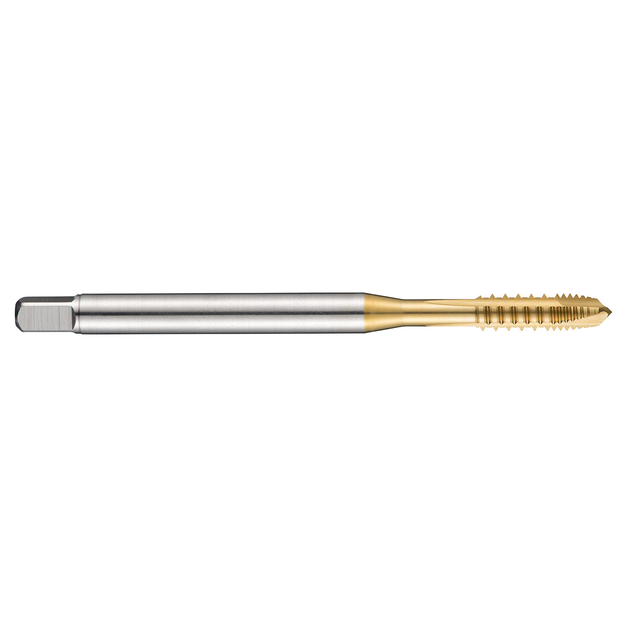Dormer 5976633 | M4x0.70mm Thread Size x 4.50mm Shank x 12.00mm Length x 63.00mm OAL M 6H 3 Flute TiN Coated HSS-E-PM E422 Spiral Point Tap