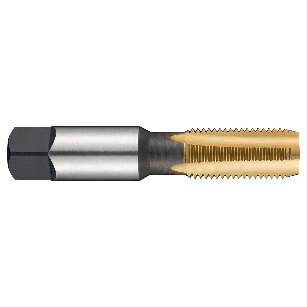 Dormer 5977570 | NPSF 1/2"-14 Thread Size x 17.50mm Shank x 35.00mm Length x 100.00mm OAL 4 Flute TiN Coated HSS E720 Straight Flute Tap