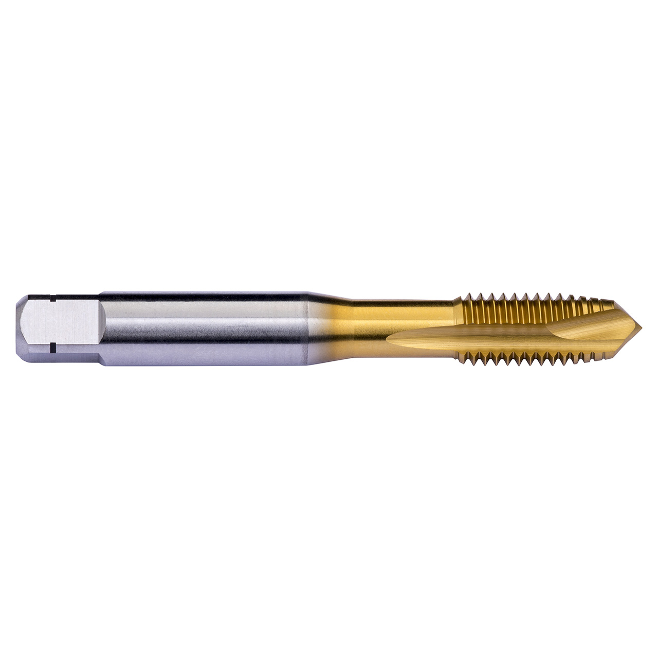 Dormer 6196638 | M6x1.00mm Thread Size x 6.30mm Shank x 13.00mm Length x 66.00mm OAL M 6H 3 Flute TiN Coated HSS-E-PM E000TIN Spiral Point Tap