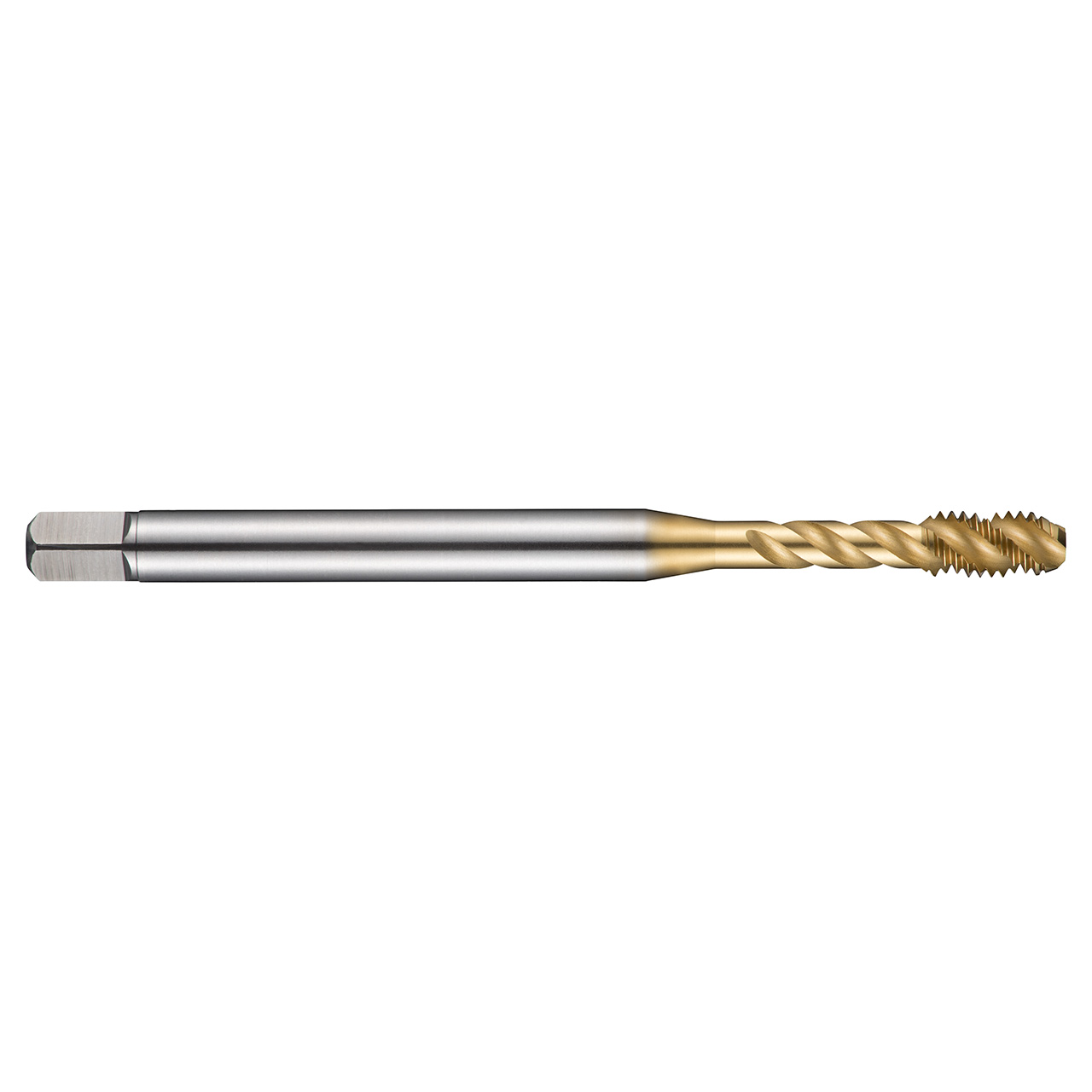 Dormer 6196728 | M3x0.50mm Thread Size x 3.50mm Shank x 6.00mm Length x 56.00mm OAL x 45 Degree Helix Angle M 6H 3 Flute TiN Coated HSS-E-PM EX00TIN Spiral Flute Tap