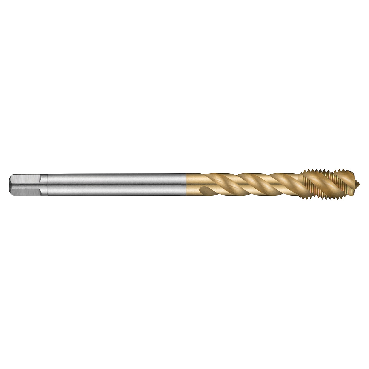 Dormer 6196752 | M20x1.50mm Thread Size x 16.00mm Shank x 17.00mm Length x 125.00mm OAL x 45 Degree Helix Angle MF 6H 4 Flute TiN Coated HSS-E-PM EX10TIN Spiral Flute Tap