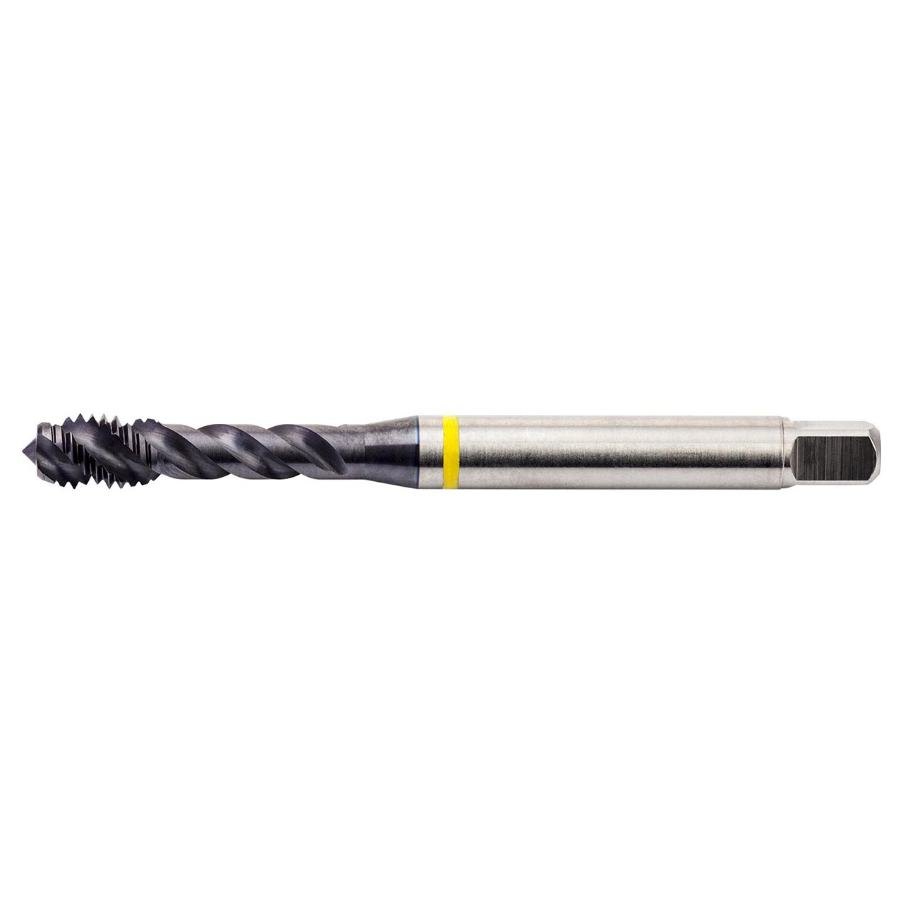 Dormer 7441190 | M8x1.25mm Thread Size x 8.00mm Shank x 13.00mm Length x 90.00mm OAL x 48 Degree Helix Angle M 6H 3 Flute TiAlN/Top Coated HSS-E-PM E412 Spiral Flute Tap