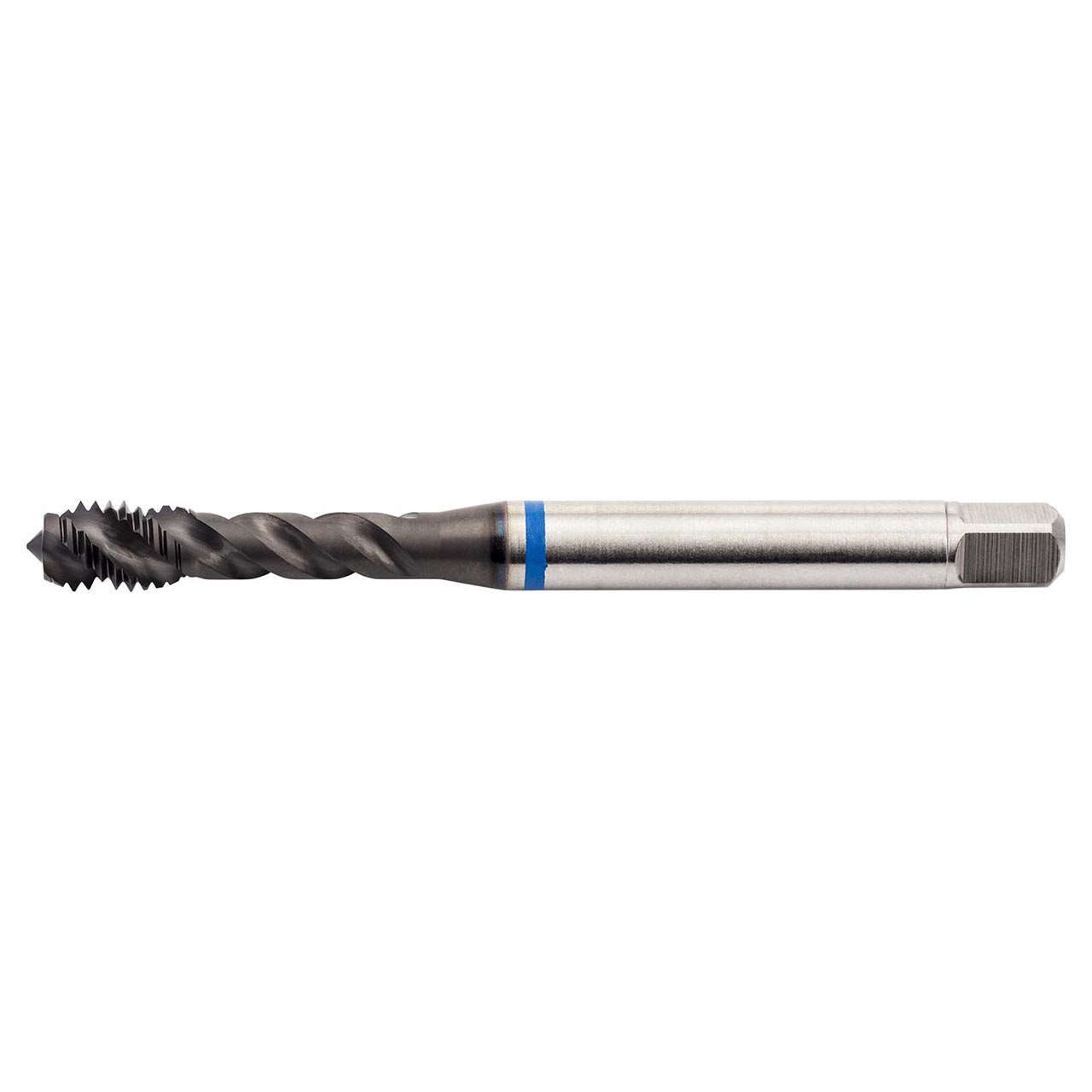 Dormer 7441203 | M6x1.00mm Thread Size x 6.00mm Shank x 10.00mm Length x 80.00mm OAL x 48 Degree Helix Angle M 6H 3 Flute SUPER-B Coated HSS-E-PM E414 Spiral Flute Tap