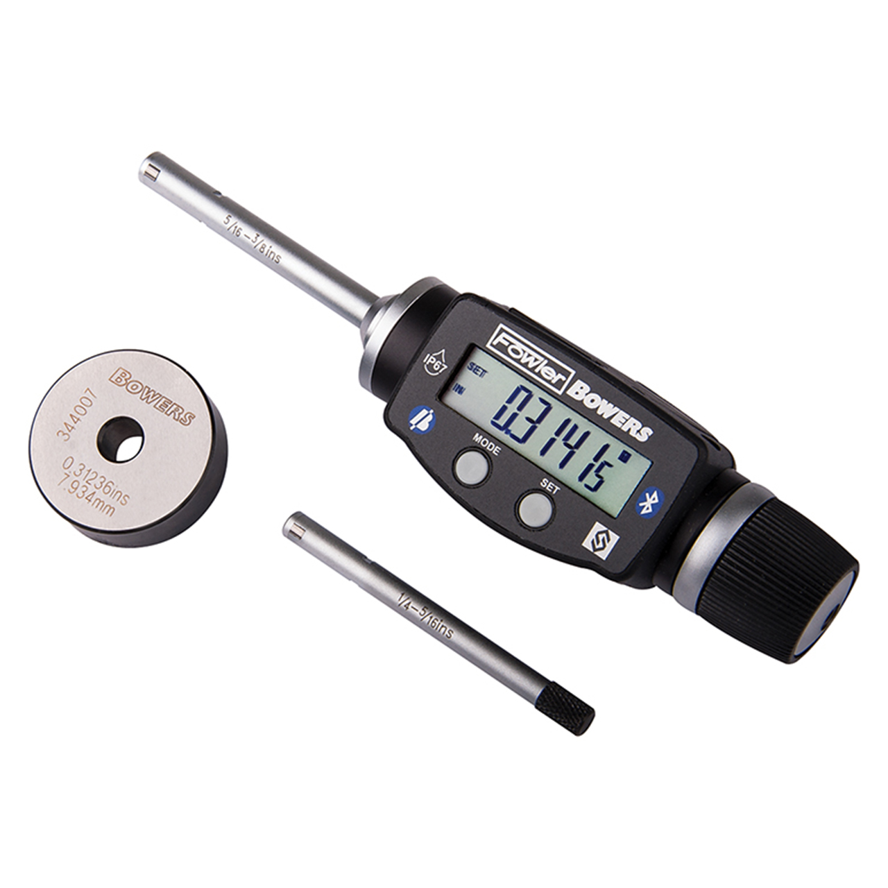 Fowler 54-367-010-BT | 0.250"- 0.375"/6-10mm Range XTD3 Electronic Hole Mike Set