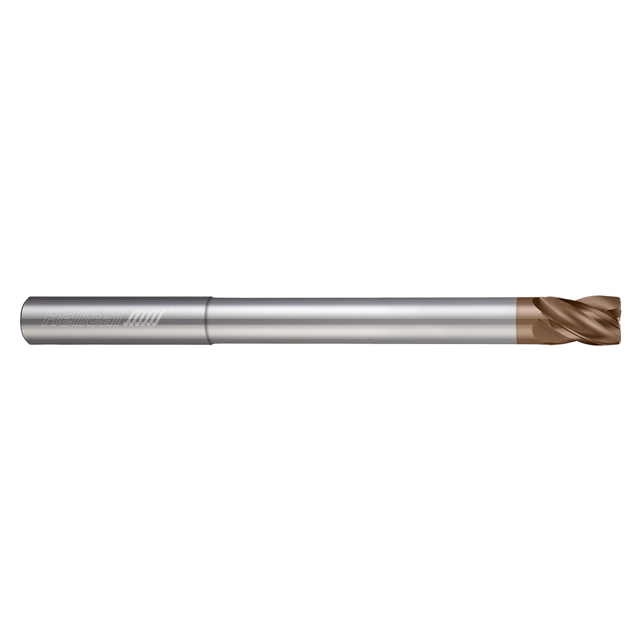 Helical Solutions 86909 | HSV-RN-R-40250-R.020 0.2500" Diameter x 0.2500" Shank x 0.3750" LOC x 4.0000" OAL x 0.0200" Radius 4 Flute Tplus Coated Carbide Corner Radius End Mill