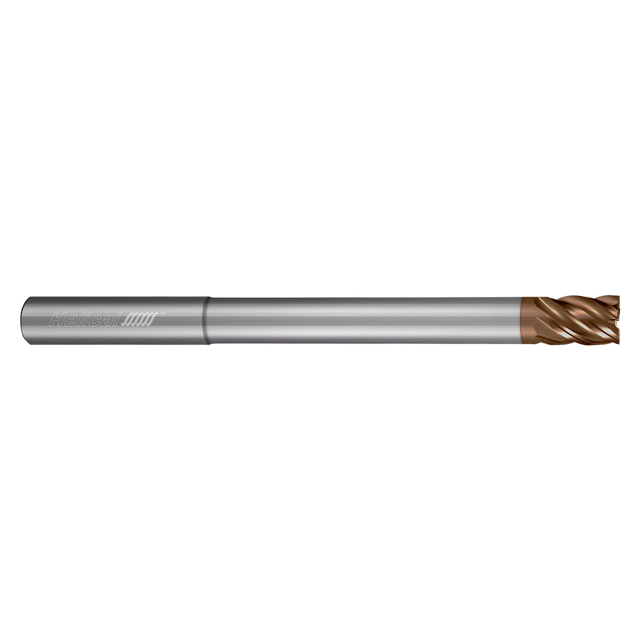 Helical Solutions 86816 | HEV-RN-SR-50500 0.500" Diameter x 0.500" Shank x 0.625" LOC x 4.000" OAL 5 Flute Tplus Coated Carbide Square End Mill