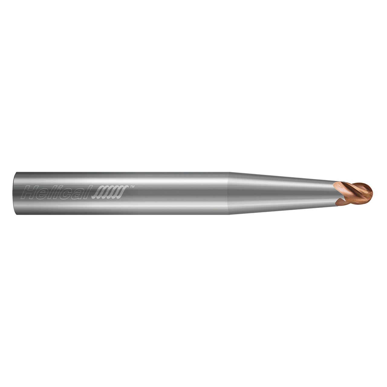 Helical Solutions 86446 | HCF020-TN-046-40250-BN 0.250" Diameter x 0.312" Shank x 0.312" LOC x 2.500" OAL 4 Flute Tplus Coated Carbide Ball End Mill