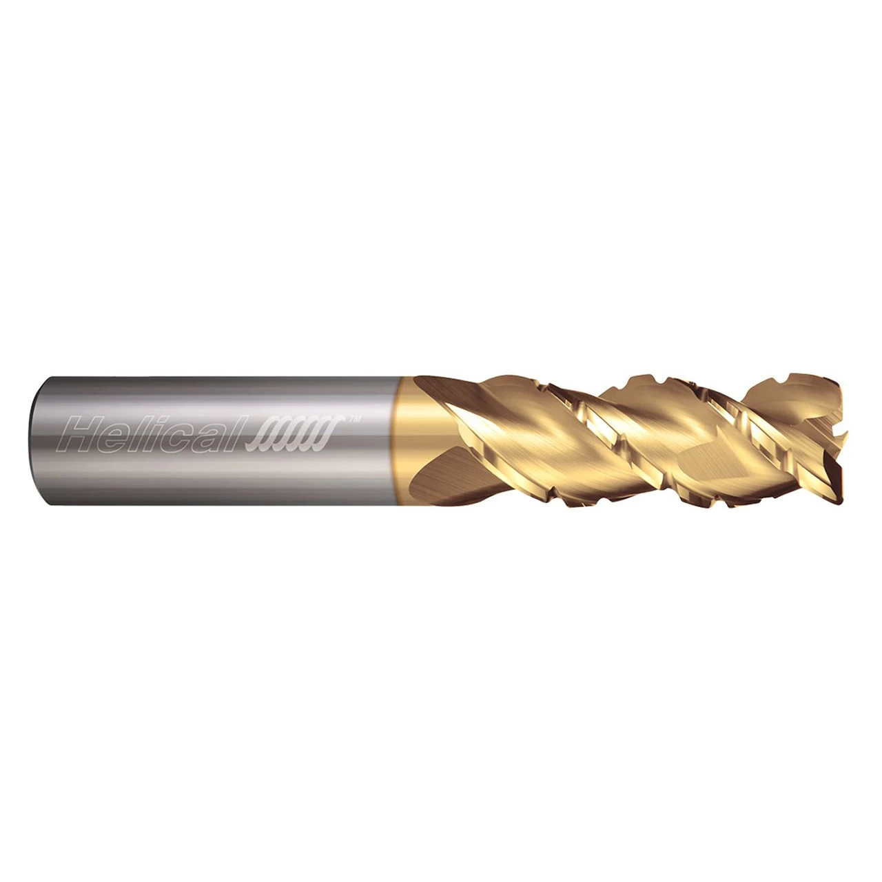 Helical Solutions 86582 | H45AL-C-R-30375-R.010 0.375" Diameter x 0.375" Shank x 1.000" LOC x 3.000" OAL x 0.010" Radius 3 Flute Uncoated Carbide Corner Radius End Mill
