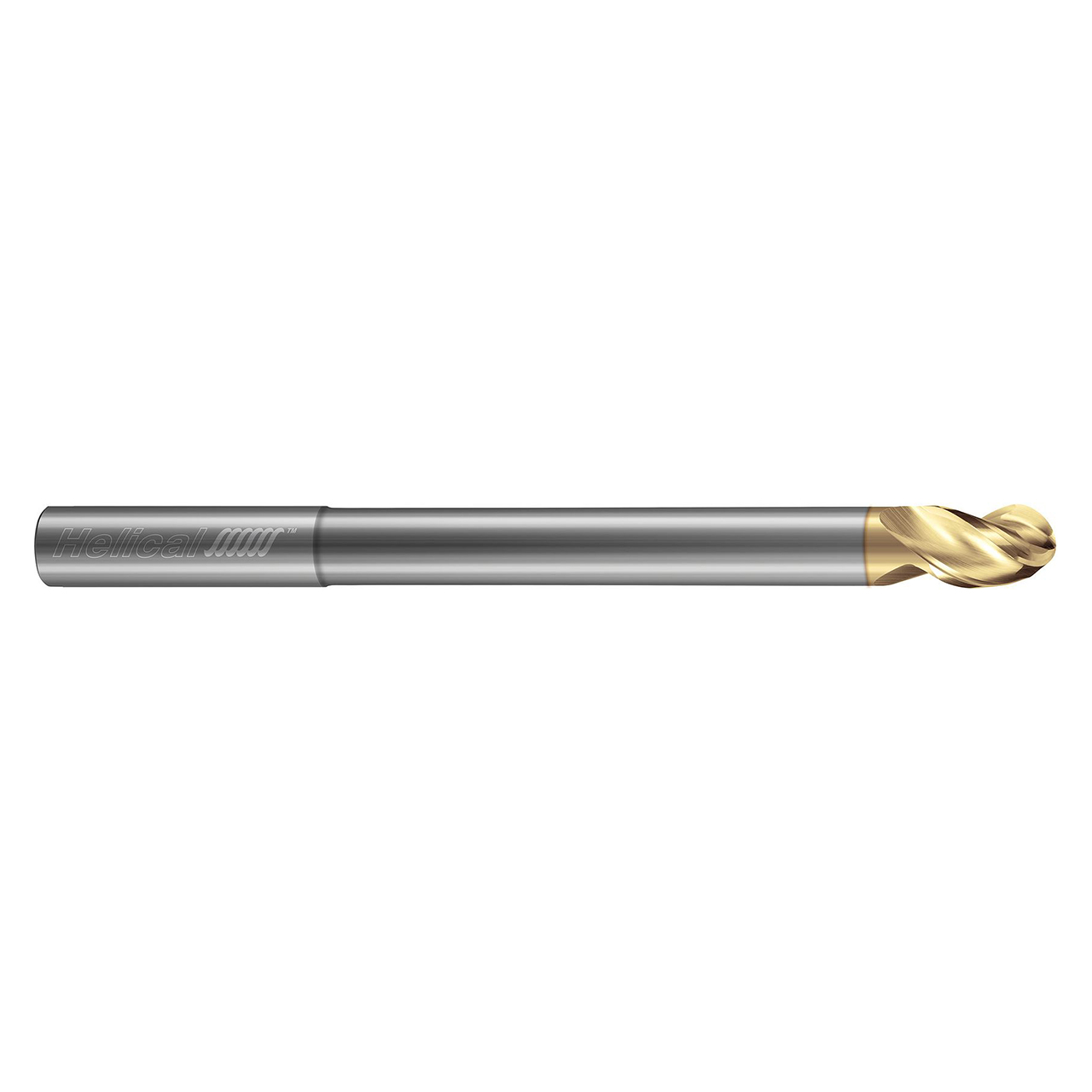 Helical Solutions 86513 | H40ALV-RN-S-30312-BN 0.3125" Diameter x 0.3125" Shank x 0.4375" LOC x 4.0000" OAL 3 Flute Zplus Coated Carbide Ball End Mill