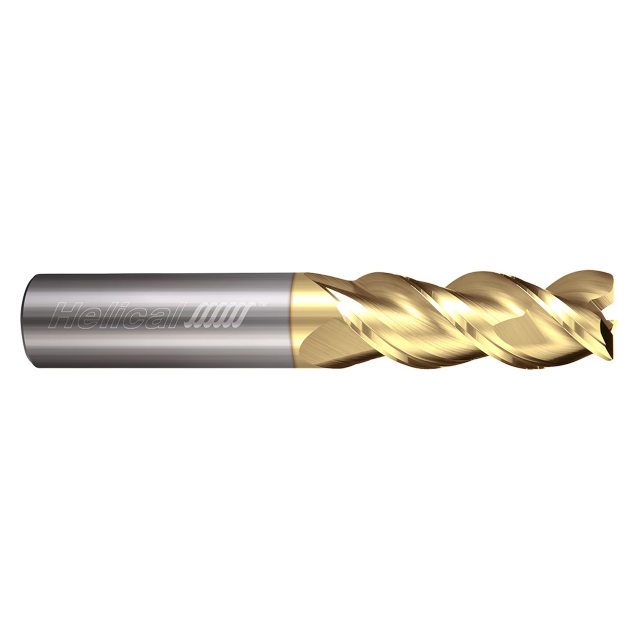 Helical Solutions 87093 | H45AL-LX-30375-R.030 0.375" Diameter x 0.375" Shank x 2.000" LOC x 4.000" OAL x 0.030" Radius 3 Flute Zplus Coated Carbide Corner Radius End Mill