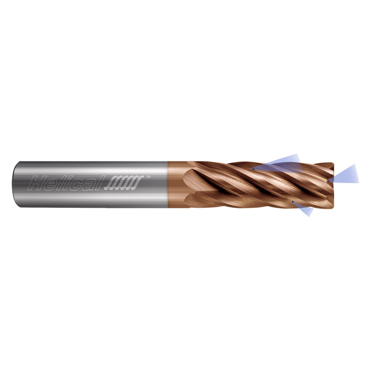 Helical Solutions 87623 | HVNIC-030-60750-R.030 0.7500" Diameter x 0.7500" Shank x 2.2500" LOC x 5.0000" OAL x 0.0300" Radius 6 Flute Tplus Coated Carbide Corner Radius End Mill