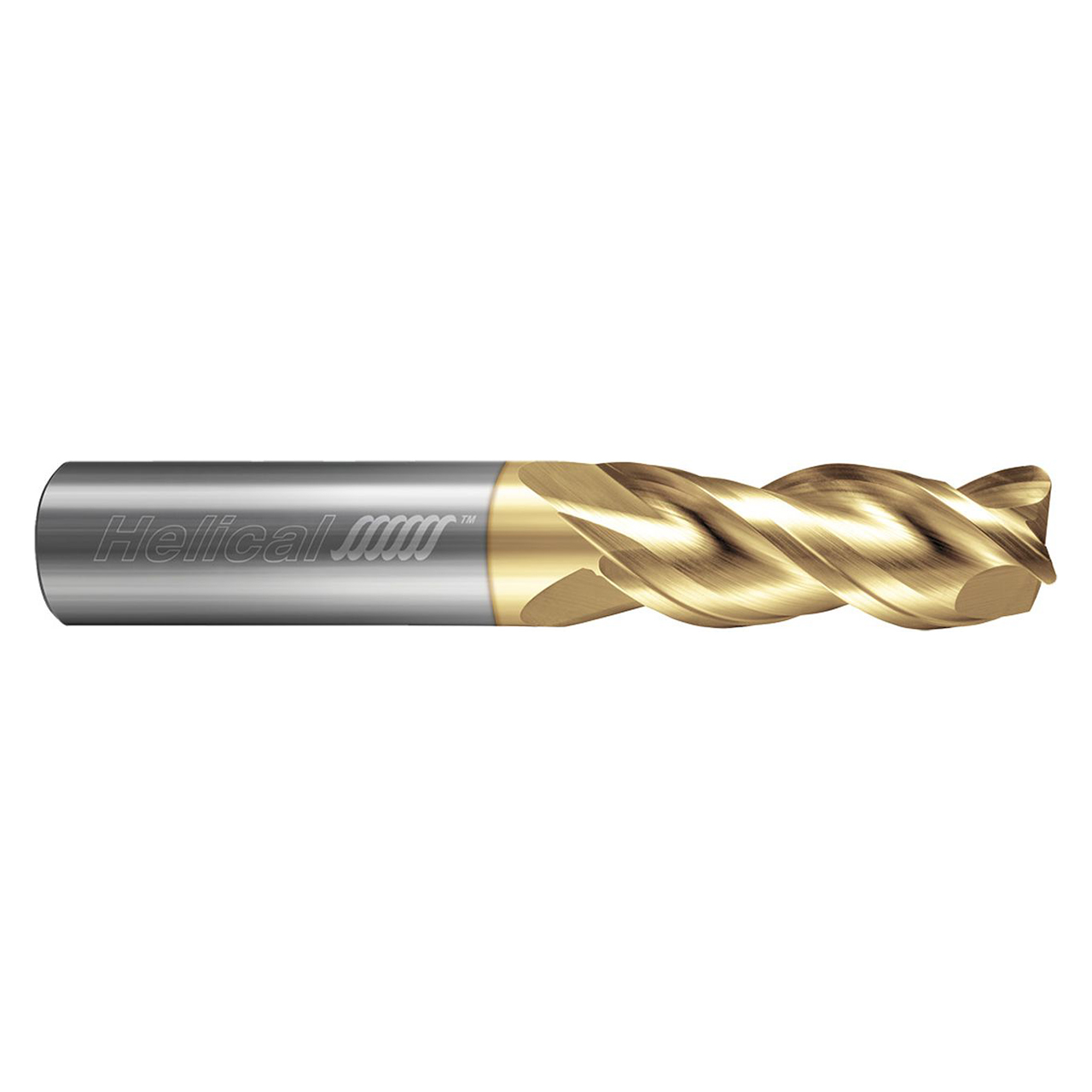 Helical Solutions 87043 | H40ALV-M-30625-R.015 0.6250" Diameter x 0.6250" Shank x 2.0000" LOC x 4.0000" OAL x 0.0150" Radius 3 Flute Zplus Coated Carbide Corner Radius End Mill