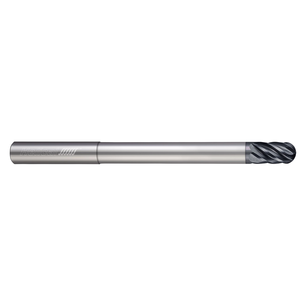 Helical Solutions 87604 | HEV-RN-M-60125-BN 0.1250" Diameter x 0.1250" Shank x 0.1562" LOC x 2.5000" OAL 6 Flute Aplus Coated Carbide Ball End Mill