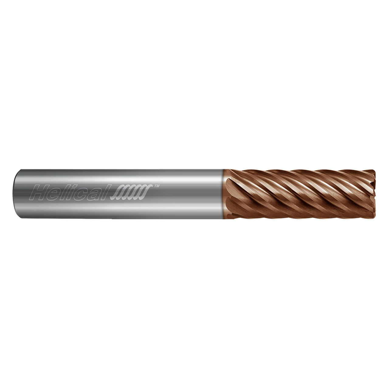 Helical Solutions 87324 | HVNI-020-80375-R.030 0.375" Diameter x 0.375" Shank x 0.750" LOC x 2.500" OAL x 0.030" Radius 8 Flute Tplus Coated Carbide Corner Radius End Mill