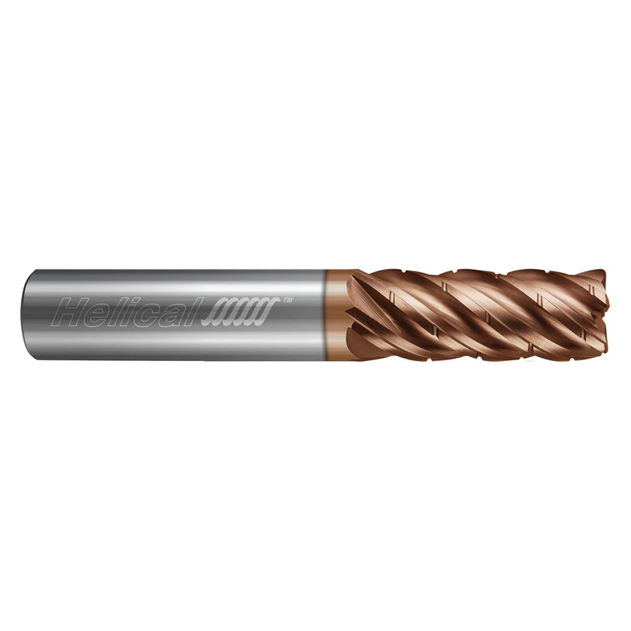 Helical Solutions 87393 | HEV-C-M-50750-R.060 0.750" Diameter x 0.750" Shank x 2.250" LOC x 5.000" OAL x 0.060" Radius 5 Flute Tplus Coated Carbide Corner Radius End Mill