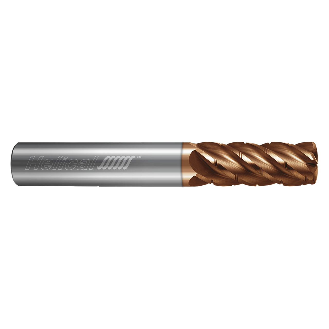 Helical Solutions 87283 | HEVF-C-040-50250 0.2500" Diameter x 0.2500" Shank x 1.0000" LOC x 3.0000" OAL 5 Flute Tplus Coated Carbide High Feed End Mill