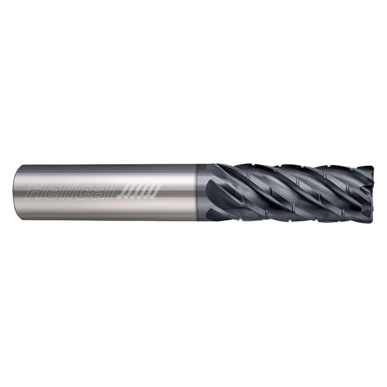 Helical Solutions 87414 | HEV-C-M-60375-R.020 0.3750" Diameter x 0.3750" Shank x 1.2500" LOC x 3.0000" OAL x 0.0200" Radius 6 Flute Aplus Coated Carbide Corner Radius End Mill