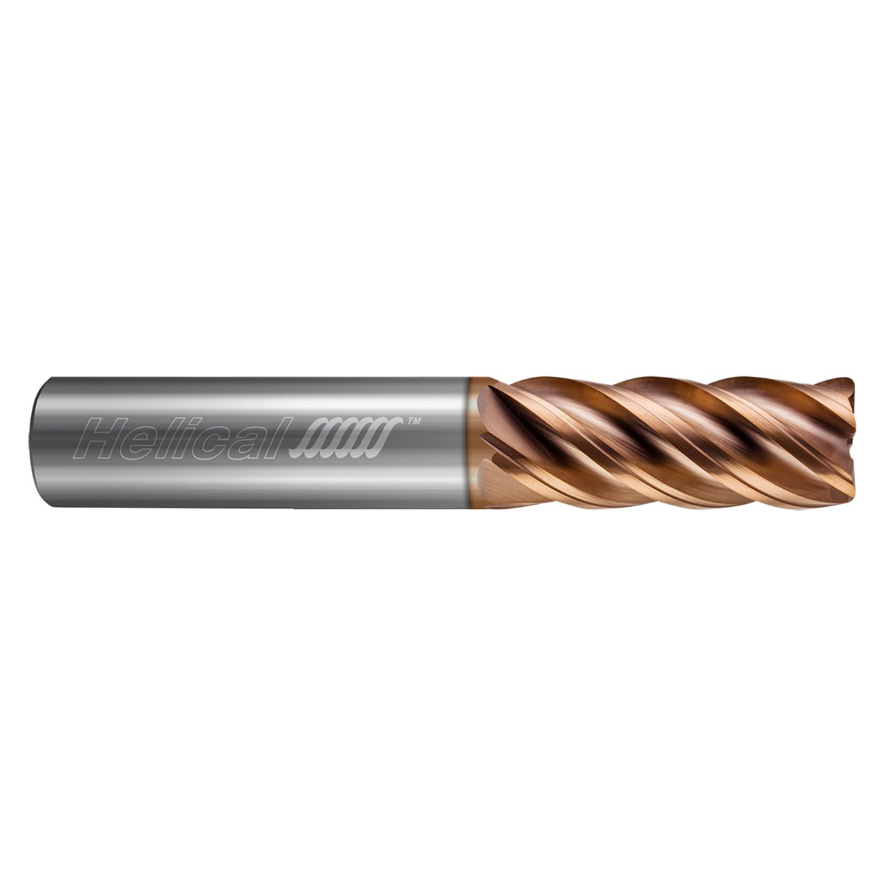 Helical Solutions 87529 | HEV-S-50750-R.015 0.750" Diameter x 0.750" Shank x 1.000" LOC x 3.000" OAL x 0.015" Radius 5 Flute Tplus Coated Carbide Corner Radius End Mill