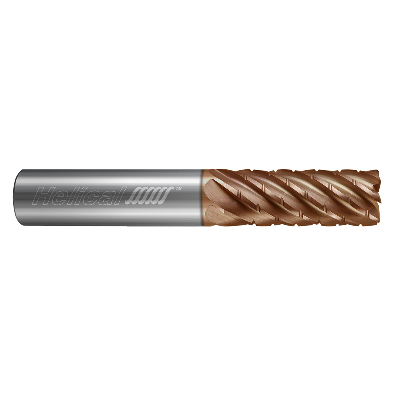 Helical Solutions 87201 | HEV-C-L-70500-R.010 0.5000" Diameter x 0.5000" Shank x 2.0000" LOC x 4.0000" OAL x 0.0100" Radius 7 Flute Tplus Coated Carbide Corner Radius End Mill