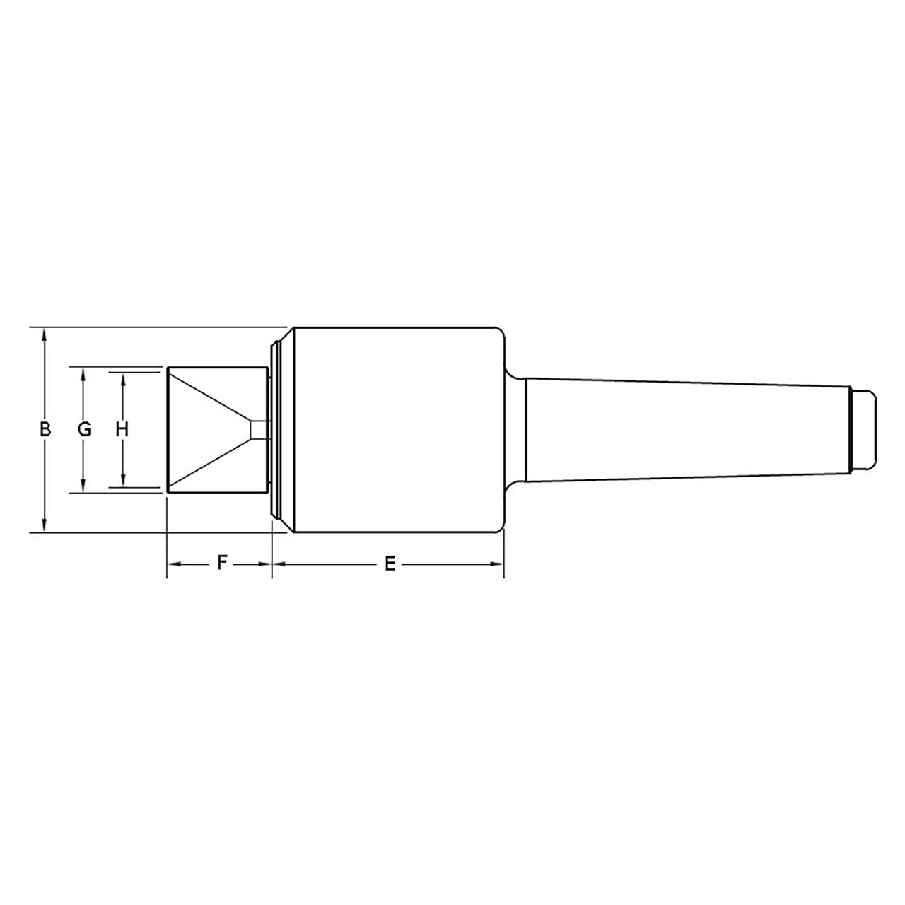 Royal Products 10497 | 90 Degree Female Point 5 MT Taper High-Precision Quad-Bearing Live Center