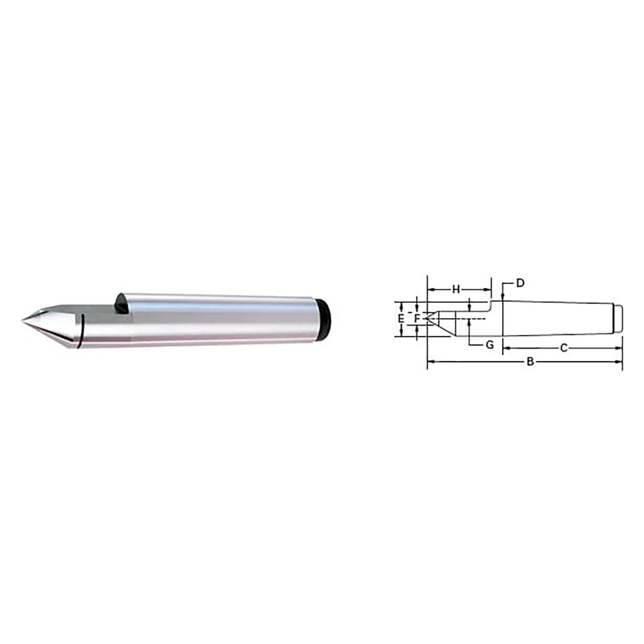 Royal Products 11014 | 2 MT Taper Carbide-Tipped Half Dead Center