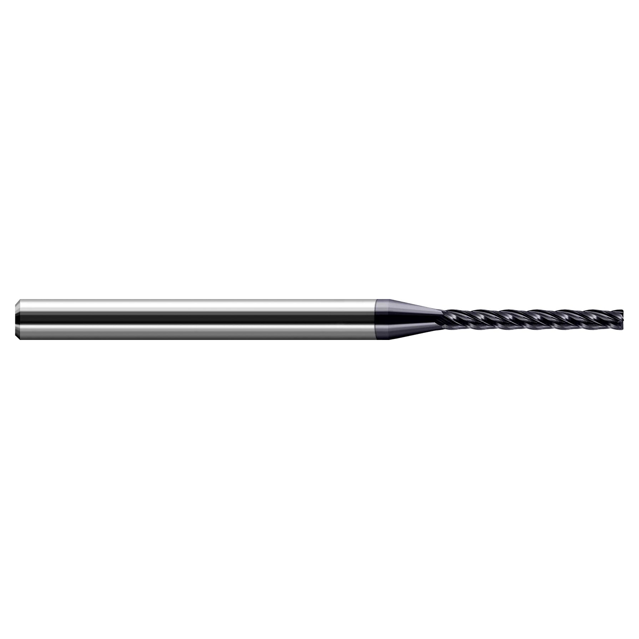 Harvey Tool 739862 | 0.0620" (1/16) Diameter x 0.1250" (1/8) Shank x 0.3750" (3/8) LOC x 2.5000" (2-1/2) OAL x 0.0100" Radius 4 Flutes Uncoated Carbide Corner Radius End Mill