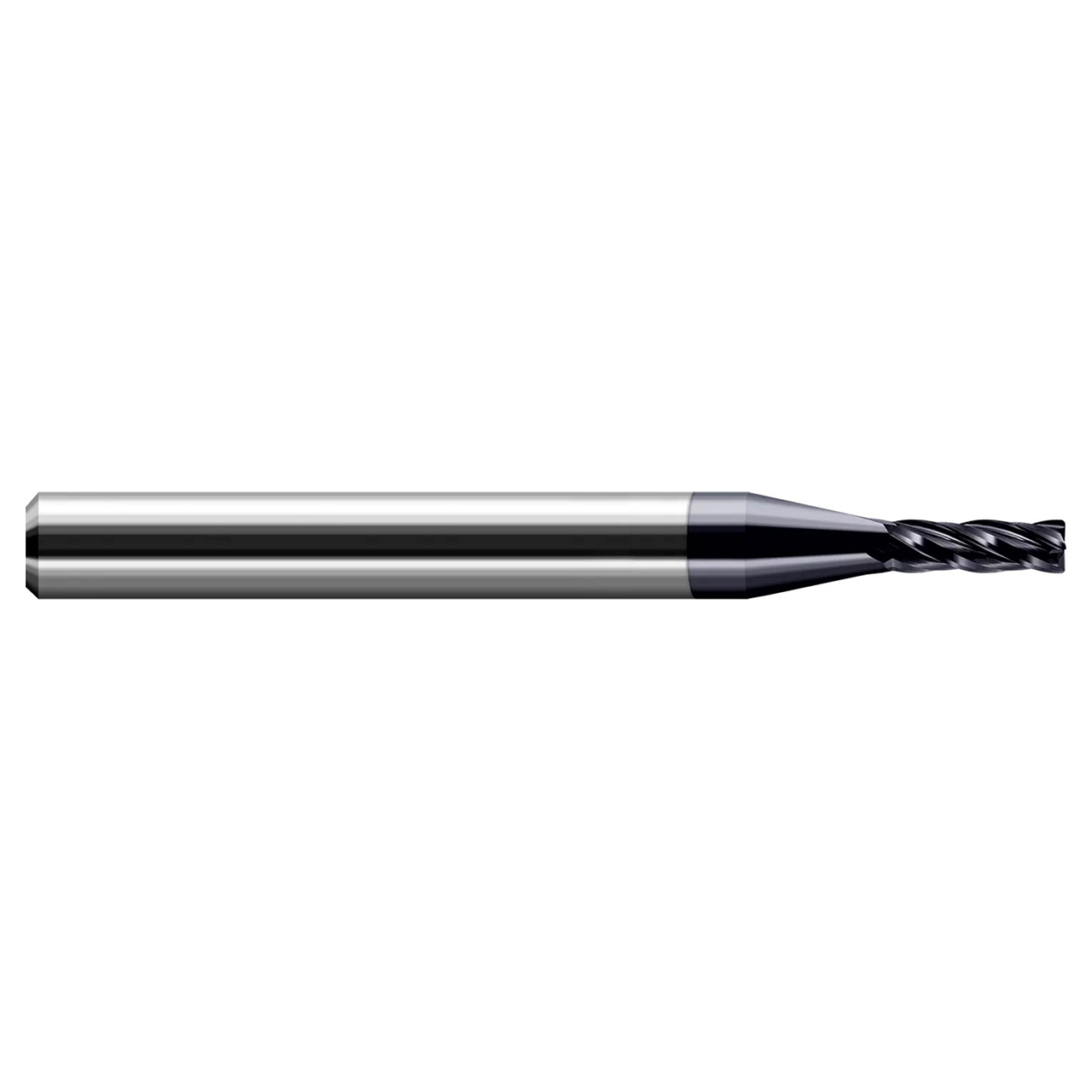 Harvey Tool 47212 | 0.0120" (0.3 mm) Diameter x 0.1250" (1/8) Shank x 0.0360" LOC x 1.5000" (1-1/2) OAL x 0.0030" Radius 4 Flutes Uncoated Carbide Corner Radius End Mill